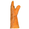 Guantes de soldadura de cuero dividido de cuero para cuero de vaca resistente al calor de la entrepierna del pulgar